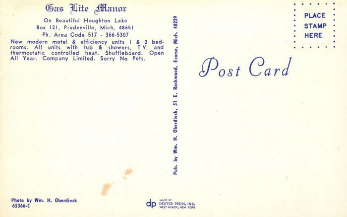 Reflections on the Lake (Gas Lite Manor) - Vintage Postcard (newer photo)